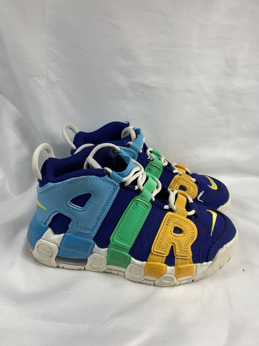 Nike Air More Uptempo BG FJ0693 455 Deep Blue Kaleidoscope Size 1Y