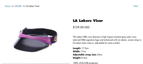 NBA IMATTA BRAND LOS ANGELS LA LAKERS VISOR SHIELD EYEWEAR HOOK & LOOP UNISEX - Picture 3 of 9