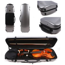 4/4 Violin case Carbon Fiber Violin Box Oblong silver Strong Light Carry Violin