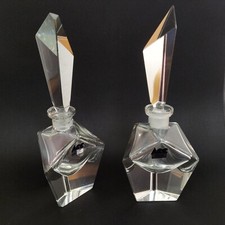 ACC Hand Cut Crystal Art Deco Perfume Bottles German Democratic Republic Vintage
