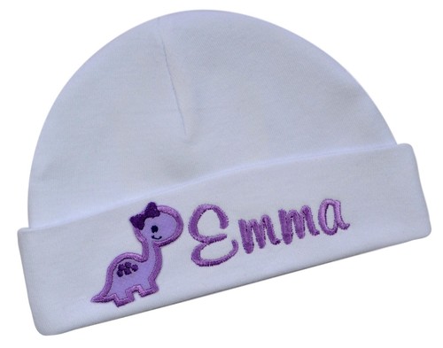 Personalized 100% Cotton Baby Hat with Custom Embroidered Name and DINOSAUR - Picture 6 of 7