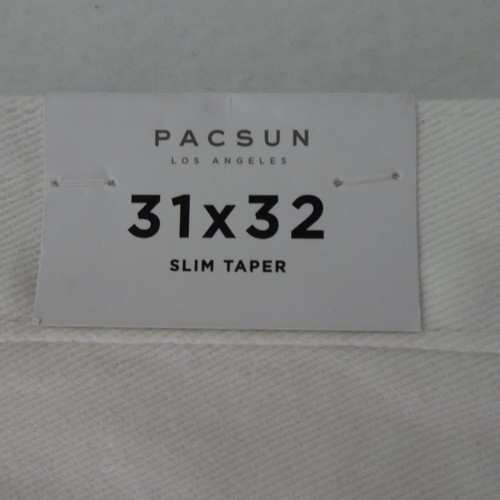 PacSun Slim Taper Jeans Men's Size 31x32 White Denim Destroyed Distressed - Picture 10 of 11
