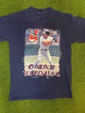 1997 Cleveland Indians - Omar Vizquel - Vintage MLB Player T-Shirt Medium 
