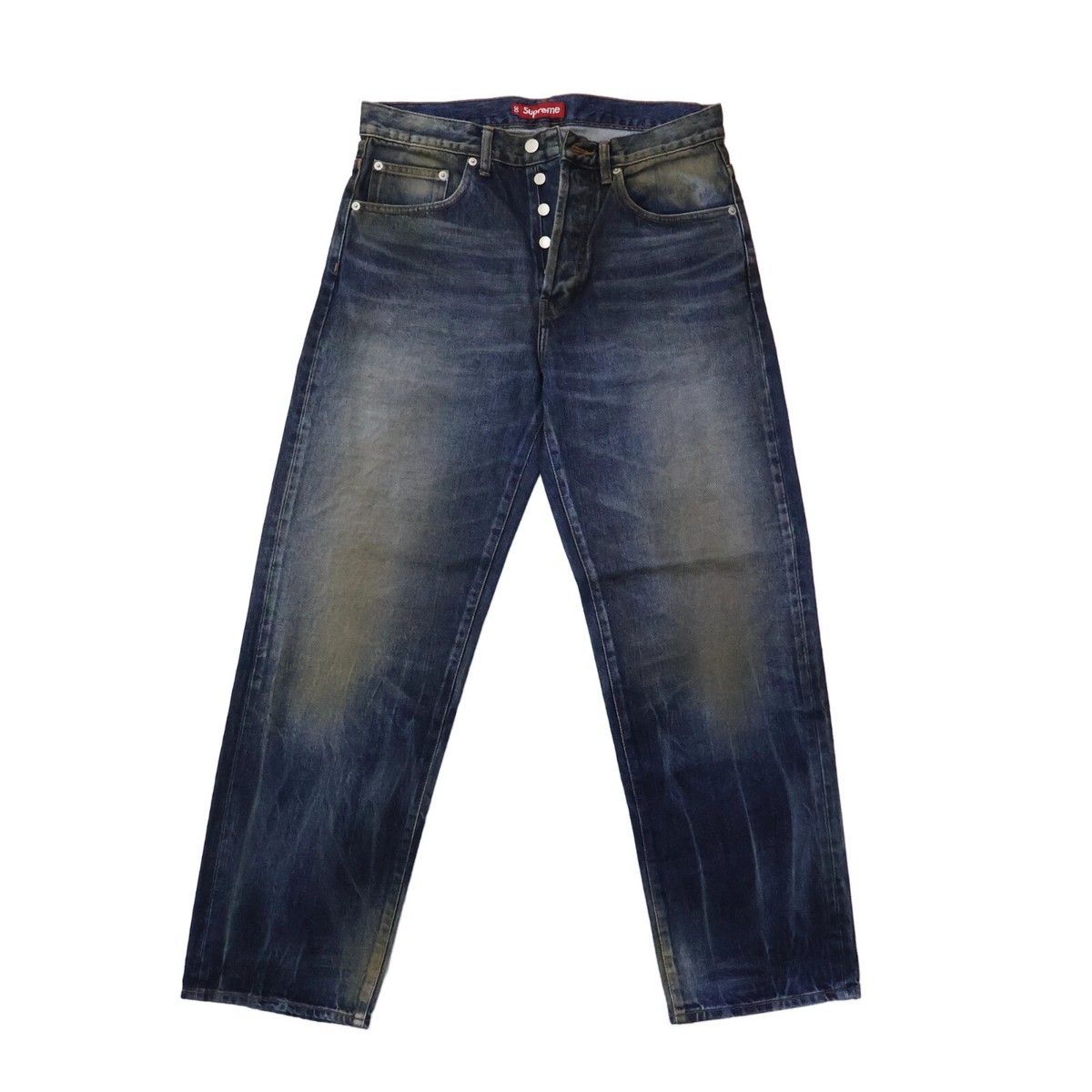 Supreme Distressed Loose Fit Selvedge Jean Washed Indigo | eBay