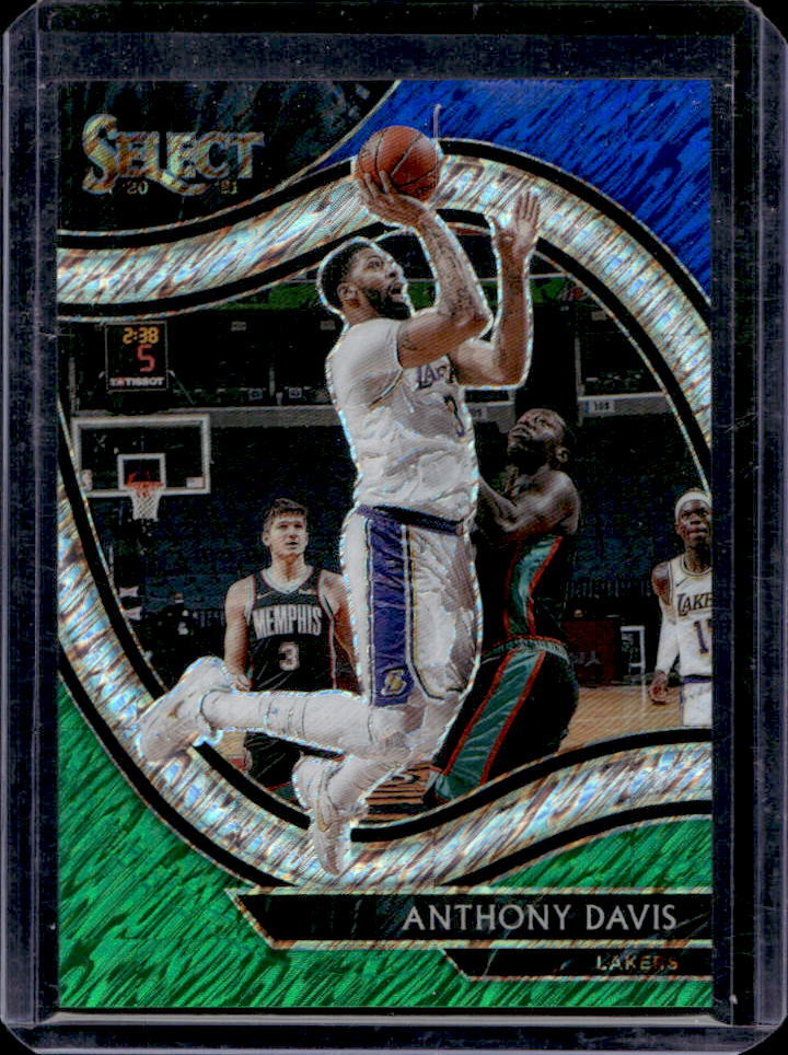2020-21 Select Anthony Davis Blue White Green Shimmer Courtside Level #1/10 #228
