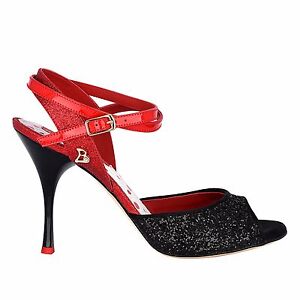 Scarpe da Tango Argentino Bandolera A1CL Glitter nero rosso TACCO 9 NUMERO  34 | eBay