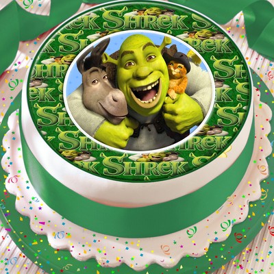 Shrek Ane Puss 7 5 In Environ 19 05 Cm Precut Edible Cake Topper Decoration Ebay