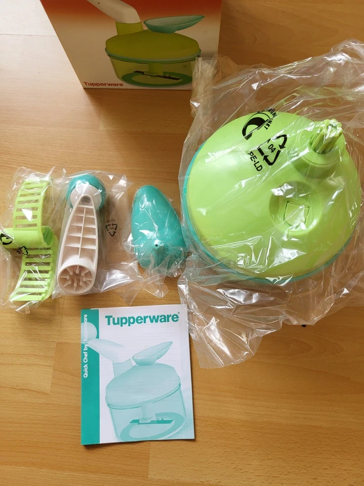 NEU! TUPPERWARE D98 QUICK-CHEF 1 L ZERKLEINERER KÜCHENMASCHINE HELLGRÜN - Bild 3 von 3