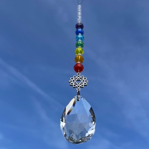 Nuevo Anahata Corazón Chakra Arco Iris Receptor Solar Móvil ~ Yoga ~ Ventana Hogar Jardín - Imagen 3 de 12