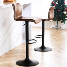 Adjustable Counter Height Barstools with Back,Swivel Bar Stools Set of 2