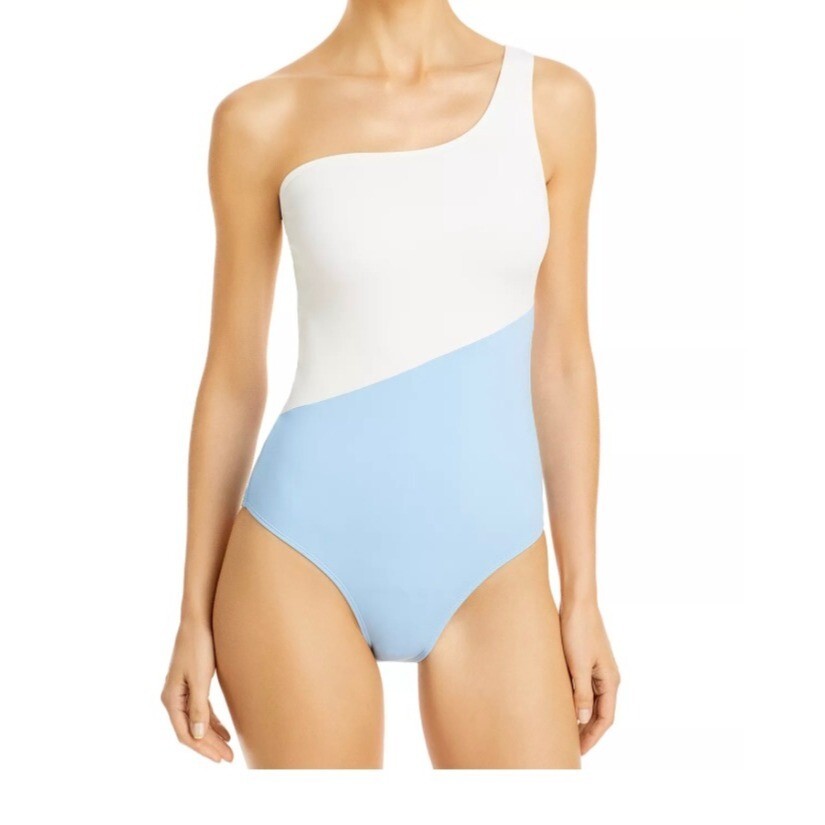 Onia Women’s Sienna Color Block One-Shoulder One Piece Swimsuit Size XL New