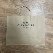 NEW Coach Brown Medium Paper Shopping Gift Bag  Size 16" x 12" x 6"
