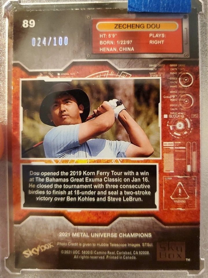 2021 Skybox Metal Champions Gold PMG #89 Zecheng Dou /100 NP-MINT CARD - Image 4 of 4