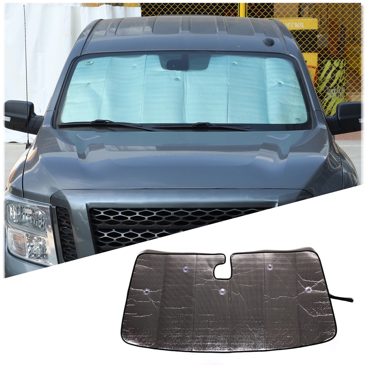 Front Windshield Sunvisor UV Block Protector Trim Kit For Nissan