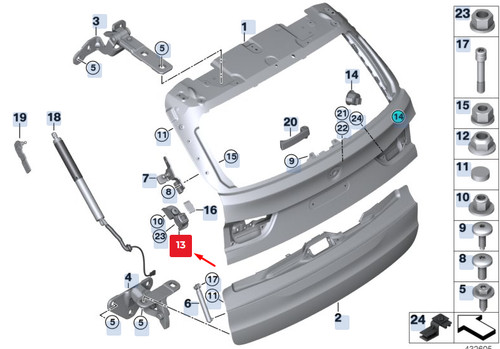 BMW X5 F15 linker Kofferraumdeckel Stop 51247294779 7294779 Original-Zubehör-Hersteller - Bild 11 von 11