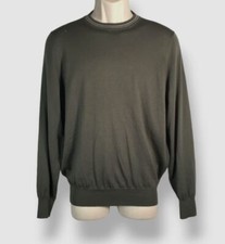 Brunello Cucinelli Men's Green Crewneck Cashmere Sweater Size 48