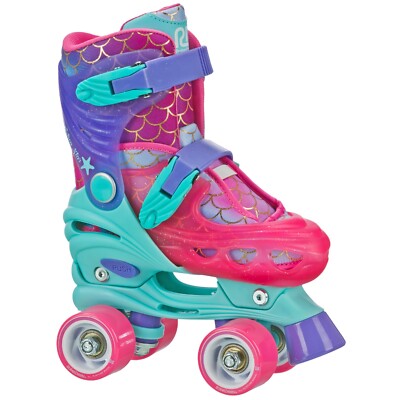 ROLLER DERBY PEARL ADJUSTABLE GIRLS ROLLER SKATE SMALL 12-2, SEA STAR