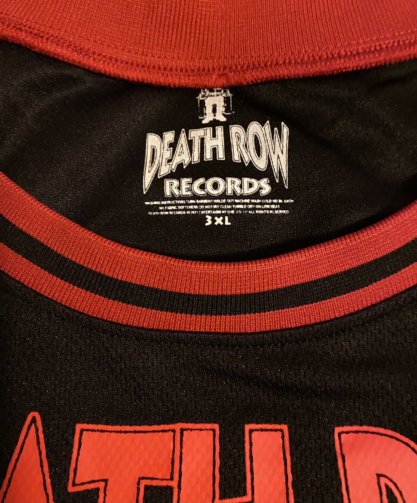 FILA ???? Maglia Cerchi Death Row Records ~ Nero Rosso ~ 3XL ~ Nuova! ????