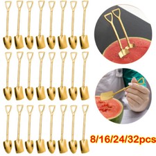8/16/24/32x Stainless Steel Shovel Teaspoons-Ice Cream Coffee Dessert Spoons Set