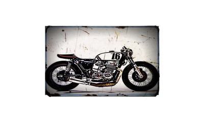 Honda Cb750 Classic Cafe Racer Bike Motorrad A4 Retro Blechschild Alu