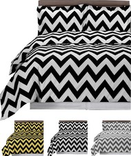 Chevron Printed Duvet Cover 3 PC Ultra Soft 100 Cotton Duvet Cover Set