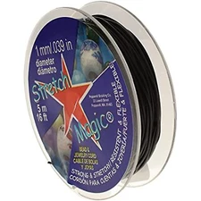 Pepperell SMJ-3-5 1mm Stretch Magic Bead and Jewelry Cord, 5m, Black