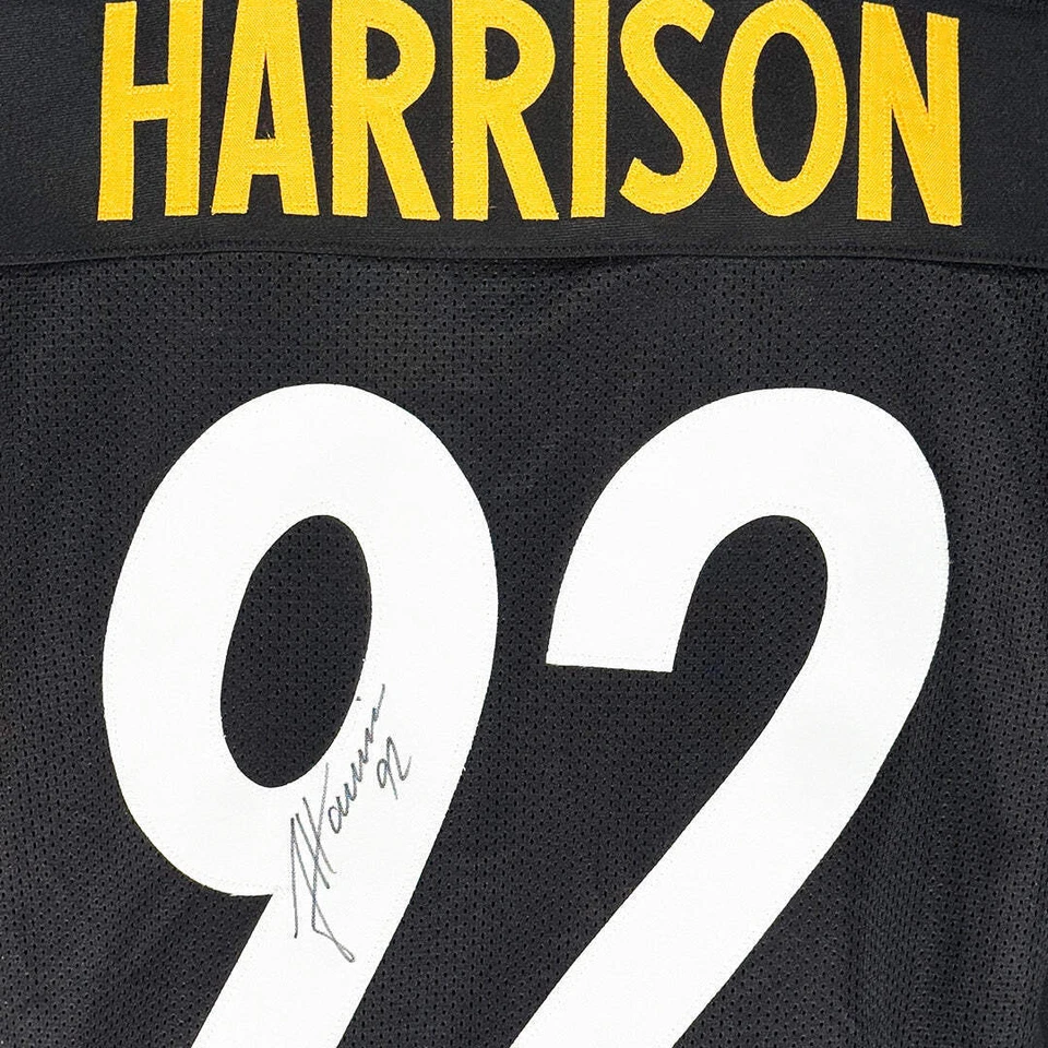 Camiseta de fútbol negra firmada por James Harrison de Pittsburgh (JSA) Foto 2 de 3