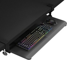 BONTEC Under Desk Keyboard Tray¬` Pull Out Keyboard Tray with C Clamp, 650]760mm