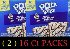 2x Kellogg's Pop Tarts FROSTED HOT FUDGE SUNDAE Toaster Pastries 27 oz Box 16 CT