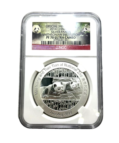 2014 China Panda Silver 1oz PF70 Ultra Cameo Smithsonian Institution NGC 361
