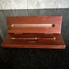 Vintage Uchida St Andrews Ballpoint Rosewood Pen & Original Wood Box Golf Wooden