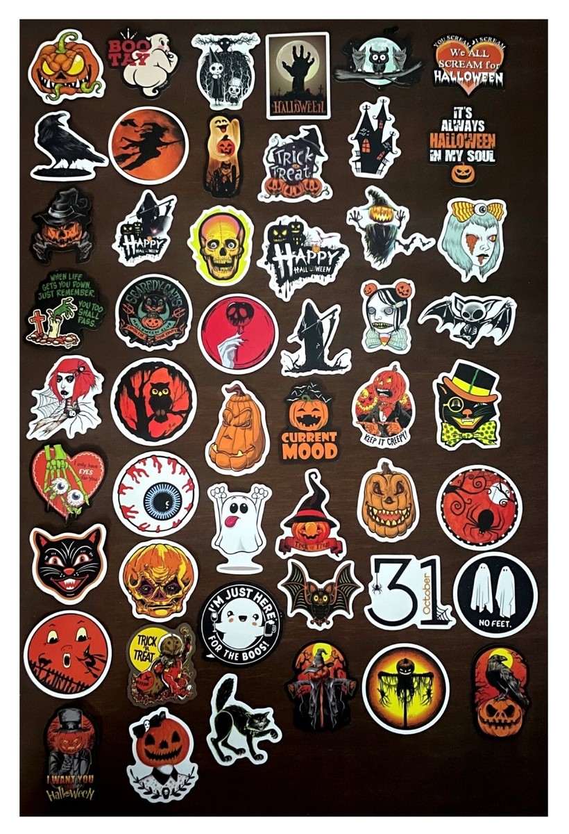 50 Adesivi Di Halloween, Simpatici Adesivi In Vinile Impermeabili A Forma Di Zucca E Fantasma Per~p145298759