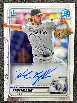 2020 Bowman Chrome 1st AUTO Karl Kauffmann #CPA-KK Rockies