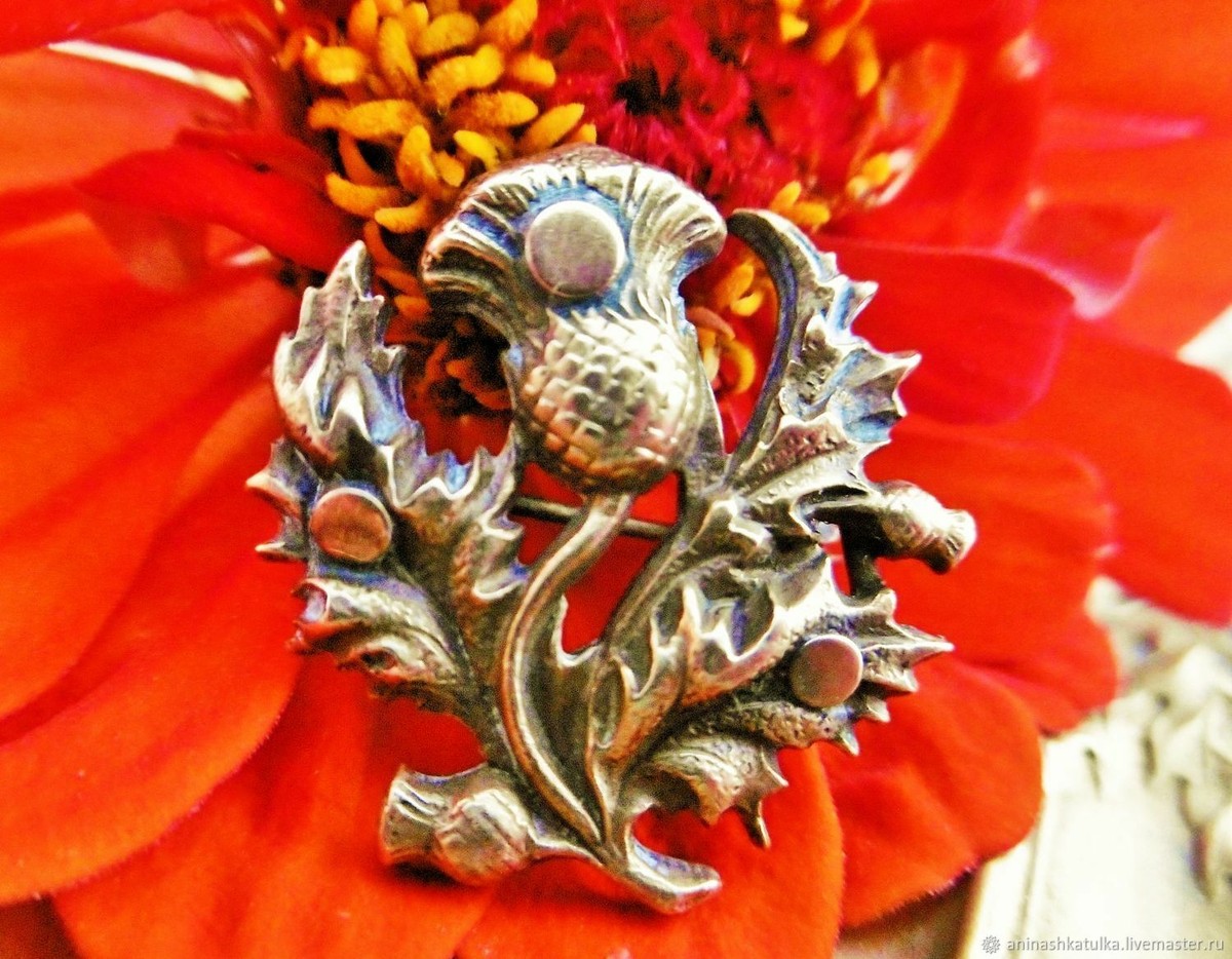 Broche Ancienne Chardon D'Épinal Art Nouveau - France - Antique - Occasion Bon état