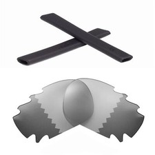 Walleva Transition Vented Polarized Lenses Black Earsocks for Oakley Jawbone