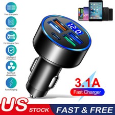 4X USB PD 30W Type-C Car Charger Fast Charge Adapter For iPhone 13 12 11 Pro Max
