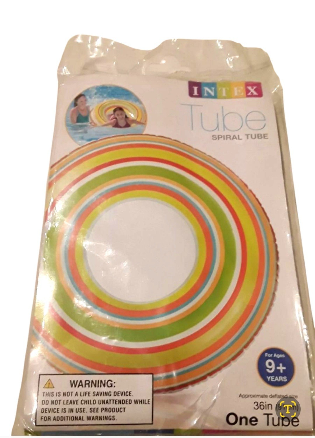 INTEX  36 inch Spiral Pool  Tube Ages 9+