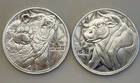 (2) 1/4 Oz Silver Bull & Bear Round - Golden State Mint - .999 100% AUTHENTIC