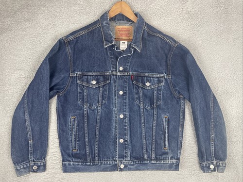 Vintage Levis Denim Jean Trucker Jacket 70507-0216 Mens Large Blue EUC