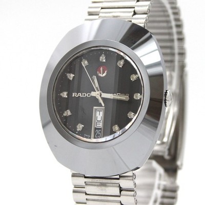 Vintage 1980s RADO DIASTAR Cal. ETA2 35mm Black Dial Day/Date Manual Men's Z031