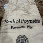Vintage Bank Of Poynette WI Money Bag Canvas Cloth & Weather Checker — photo 3