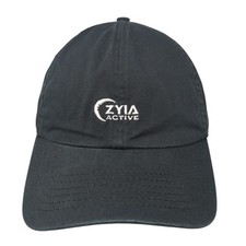 Zyia Active Slideback Hat Black One Size Adjustable Solid Embroidered