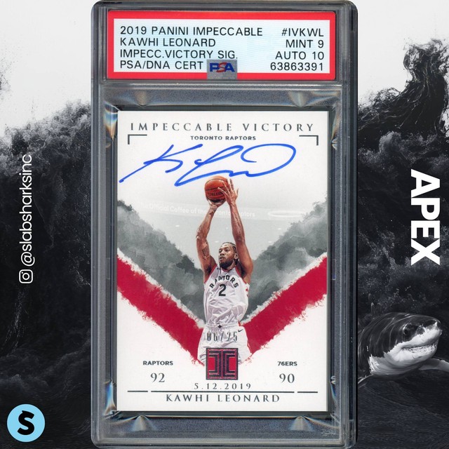 2019 Panini Impeccable Kawhi Leonard Victory "the Shot" Auto /25 PSA 9 Auto 10