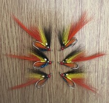 3 x Ghillie Shrimp.  Salmon Flies. #6 Mustad Heritage Nickel Doubles.