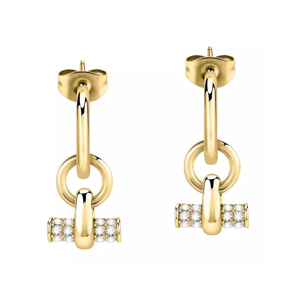 Orecchini Donna Acciaio e Cristalli Logo Liu Jo Luxury - Gioielleria