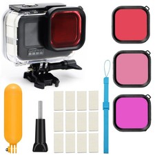 Waterproof Housing with 3-Pack Dive Filters for Go Pro Hero 12/11/10/9 Black,...