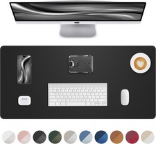 Leather Desk Pad Protector, Mouse Pad, Office Desk Mat, Non-Slip PU Leather Desk