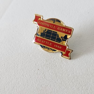 1990 Goodwill Games Lapel Hat Pin Globe