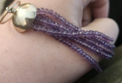 14k Amethyst lange Quaste Anhänger Juwelier Sonderanfertigung 3 Zoll