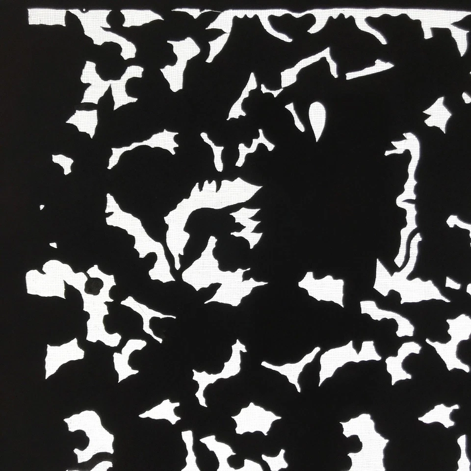 Antique Japanese Katagami Paper Kimono Stencil Katazome Silhouette Flowers C908 - Image 2 of 4